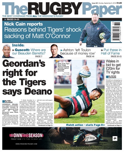 Rugby newspapers sales